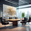Quadro Decorativo Arvore da Vida em Dourado - Arte que Inspira - quadros decorativos 1 Tela, 1 Tela Horizontal - em escritorio elegante