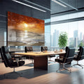Quadro Decorativo Mar ao Pôr do Sol: Beleza Serena - quadros decorativos 1 Tela, 1 Tela Horizontal - em sala moderna