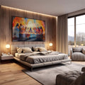 Quadro Decorativo Santa Ceia Geométrica: Toque Moderno - quadros decorativos 1 Tela, 1 Tela Horizontal - em escritorio elegante