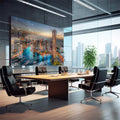 Quadro Decorativo: Esplendor de Dubai no Pôr do Sol - quadros decorativos para sala 1 Tela, 1 Tela Horizontal - em quarto contemporaneo