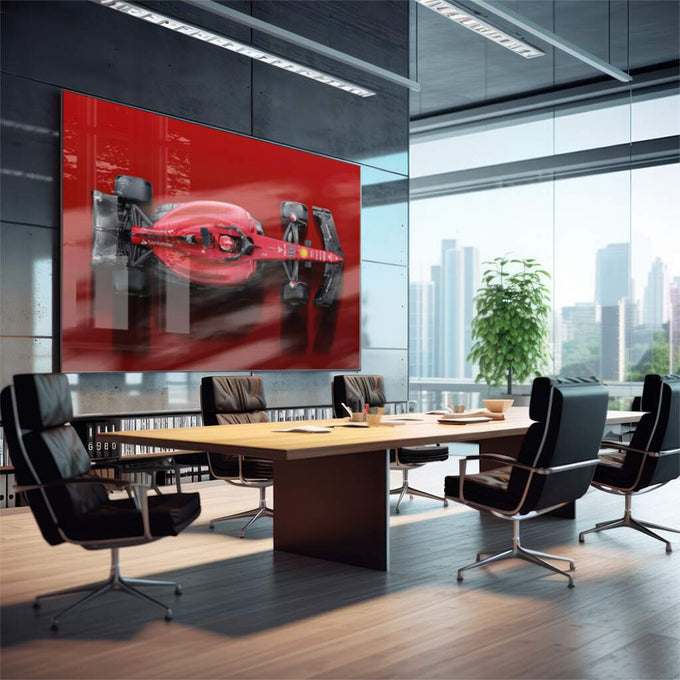 Quadro Decorativo Carro de Corrida: Velocidade e Estilo - quadros decorativos para sala 1 Tela, 1 Tela Horizontal - em quarto contemporaneo