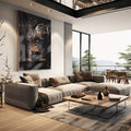 Quadro Decorativo Encantador: Harmonia na Cozinha - quadros decorativos para sala 1 Tela Vertical, 3 Telas - em living room premium