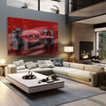 Quadro Decorativo Carro de Corrida: Velocidade e Estilo - quadros decorativos 1 Tela, 1 Tela Horizontal - em sala moderna
