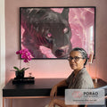 Quadro Decorativo Pantera Rosa Impactante em escritorio moderno - quadros decorativos para sala
