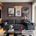 Quadro Decorativo Exploração Cósmica: Toque as Estrelas em sala de estar moderna - quadros decorativos para sala