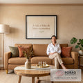 Quadro com Frase Personalizada em sala de estar moderna - quadros decorativos para sala