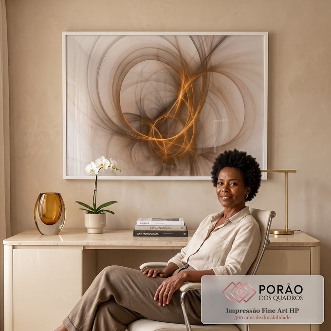 Quadro Decorativo Abstrato Elegante em escritorio moderno - quadros decorativos para sala