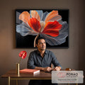 Quadro Decorativo Arte Floral em Linhas e Cores em escritorio moderno - quadros decorativos para sala