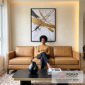 Quadro Decorativo Elegância Abstrata em sala de estar moderna - quadros decorativos para sala