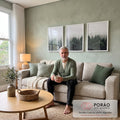 Quadro Decorativo: Refúgio Nebuloso e Pássaros Silenciosos em sala de estar moderna - quadros decorativos para sala