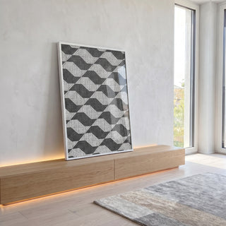 Quadro Decorativo Geometria Fluida em ambiente decorado - quadros decorativos para sala