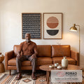 Quadro Decorativo: Geometria Abstrata Vibrante em sala de estar moderna - quadros decorativos para sala
