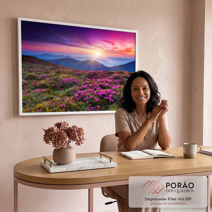 Quadro Decorativo - Refúgio Tranquilo em Cores Suaves em escritorio moderno - quadros decorativos para sala