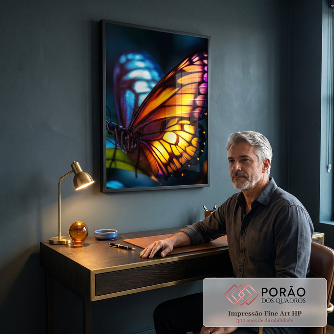 Quadro Decorativo A Magia das Borboletas em escritorio moderno - quadros decorativos para sala