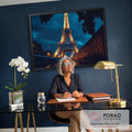 Quadro Decorativo Magnífico da Torre Eiffel Arte Elegante em escritorio moderno - quadros decorativos para sala