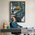 Harmonia Abstrata: Quadro Feminino Elegante em escritorio moderno - quadros decorativos para sala