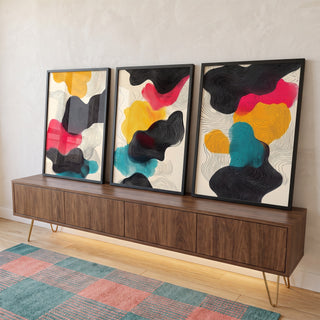 Quadro Decorativo Minimalista Moderno: A Magia da Aquarela em ambiente decorado - quadros decorativos para sala