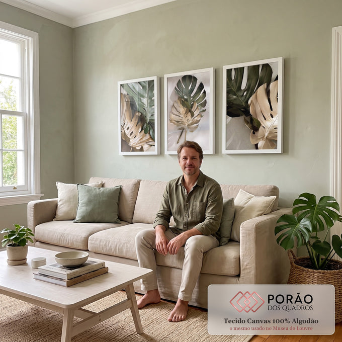 Quadro Decorativo Serenidade Tropical: Transforme Seu Espaço em sala de estar moderna - quadros decorativos para sala