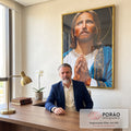 Quadro Decorativo Série de Oração: Religioso Serene em escritorio moderno - quadros decorativos para sala