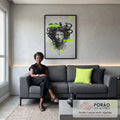Quadro Decorativo Medusa Moderna em sala de estar moderna - quadros decorativos para sala