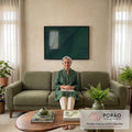 Quadro Decorativo: Explendor Verde Vibrante em sala de estar moderna - quadros decorativos para sala