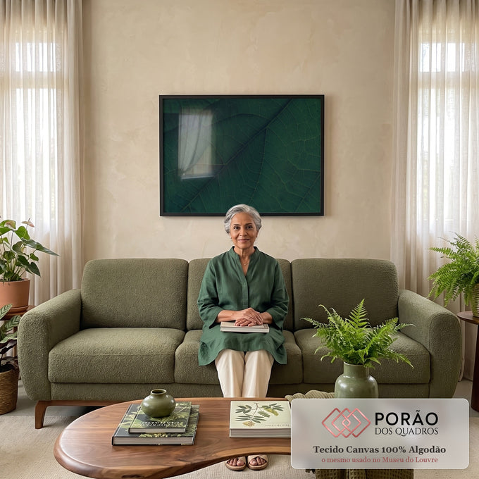 Quadro Decorativo: Explendor Verde Vibrante em sala de estar moderna - quadros decorativos para sala