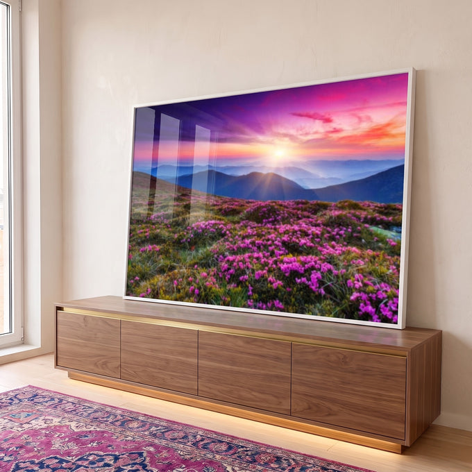 Quadro Decorativo - Refúgio Tranquilo em Cores Suaves em ambiente decorado - quadros decorativos para sala