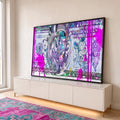 Quadro Decorativo Dinheiro Abstrato: Prosperidade em Cores em ambiente decorado - quadros decorativos para sala