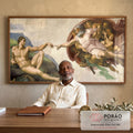 Quadro Decorativo A Criação de Adão - Toque Divino e Arte Única em escritorio moderno - quadros decorativos para sala