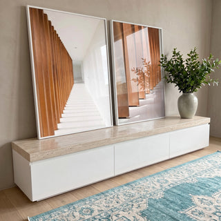 Quadro Decorativo Elegância Sutil: Beleza Minimalista em ambiente decorado - quadros decorativos para sala