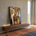 Quadro Decorativo Abstrato Humano - Conexões Visuais em ambiente decorado - quadros decorativos para sala