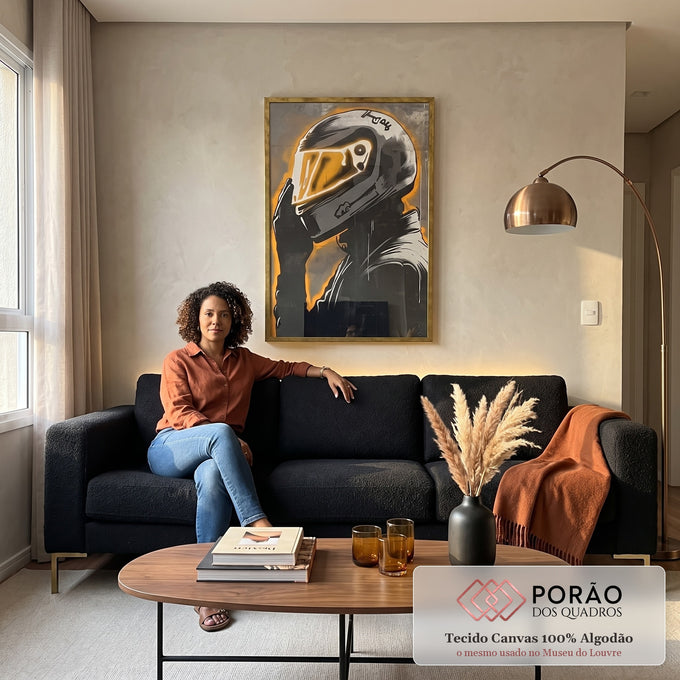 Quadro Decorativo Movimento Transcendente em sala de estar moderna - quadros decorativos para sala