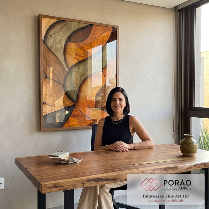 Quadro Decorativo Tramas da Natureza em escritorio moderno - quadros decorativos para sala