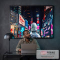 Quadro Decorativo Explorador Urbano: Astronauta Surreal em escritorio moderno - quadros decorativos para sala