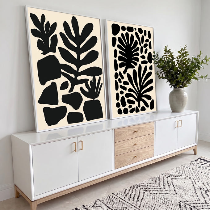 Quadro Decorativo Elegância Natural em ambiente decorado - quadros decorativos para sala