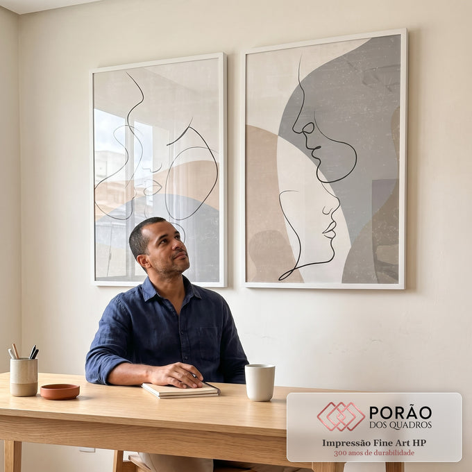 Quadro Decorativo Elegância Abstrata - Toque Moderno em escritorio moderno - quadros decorativos para sala
