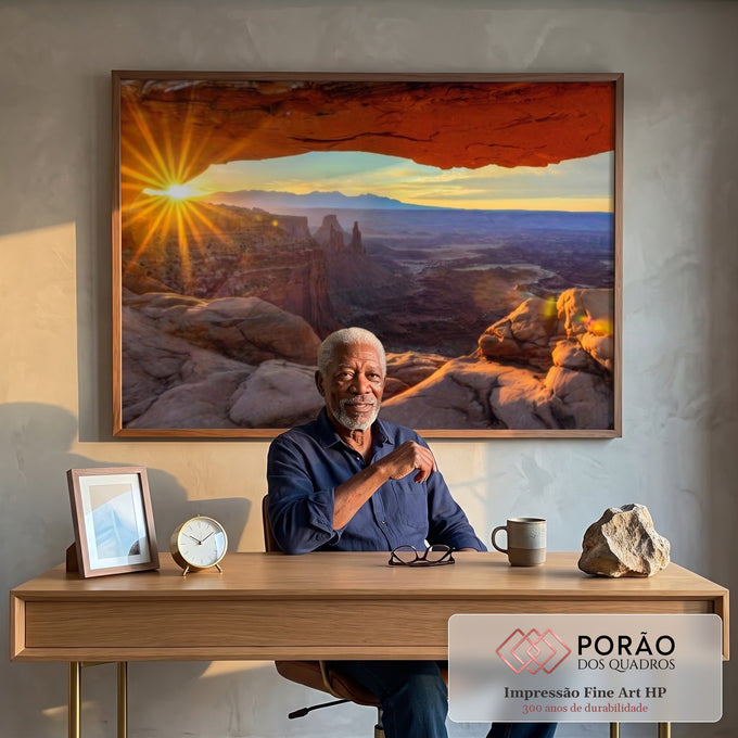 Quadro Decorativo Cânion ao Amanhecer: Inspiração Pura em escritorio moderno - quadros decorativos para sala