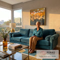 Quadro Decorativo Abstração Vibrante: Energia que Inspira em sala de estar moderna - quadros decorativos para sala