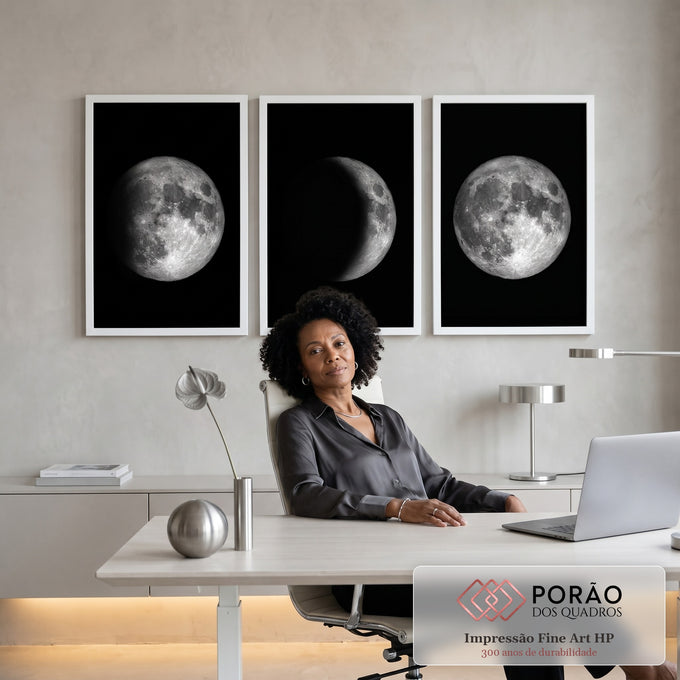 Quadro Decorativo Mistério Lunar: Transforme seu Ambiente em escritorio moderno - quadros decorativos para sala