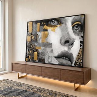 Quadro Decorativo Elegância Contemporânea em ambiente decorado - quadros decorativos para sala