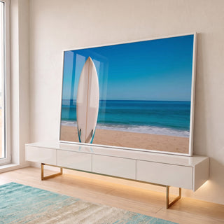 Quadro Decorativo Praia e Liberdade em ambiente decorado - quadros decorativos para sala