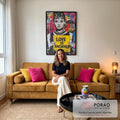 Quadro Decorativo Love é a Resposta em sala de estar moderna - quadros decorativos para sala