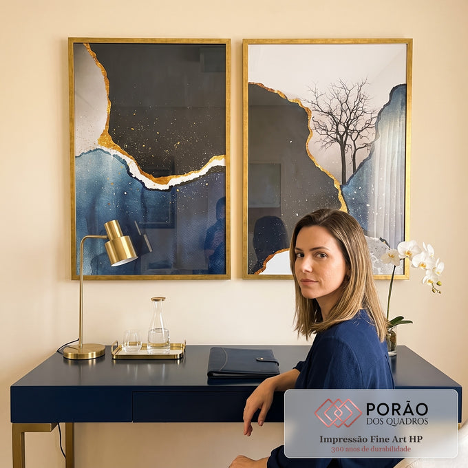Quadro Decorativo Arrebatador - Essência da Natureza em escritorio moderno - quadros decorativos para sala