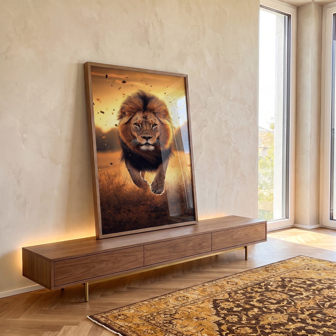 Quadro Decorativo A Majestade em Movimento em ambiente decorado - quadros decorativos para sala
