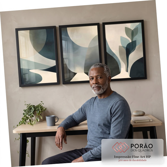 Quadro Decorativo Abstrato Serenidade Moderna em escritorio moderno - quadros decorativos para sala