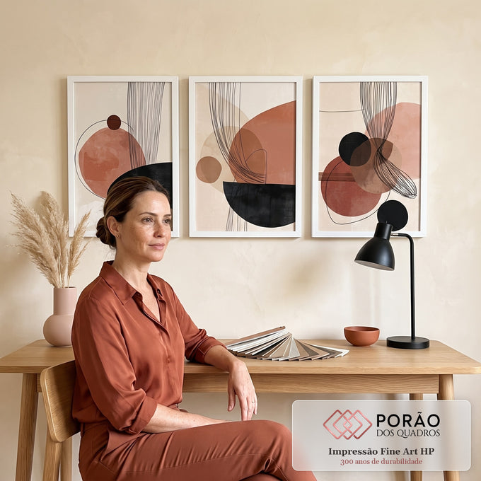 Quadro Decorativo Abstrato Tranquilidade em escritorio moderno - quadros decorativos para sala