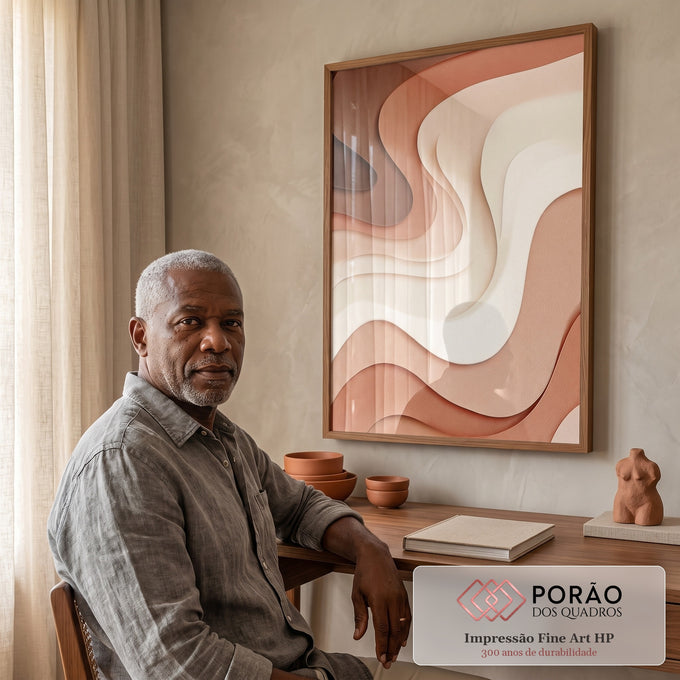 Quadro Decorativo Ondas de Terra em escritorio moderno - quadros decorativos para sala