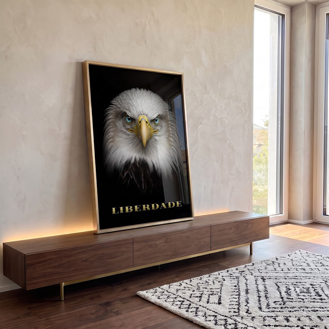 Quadro Decorativo Águia: Liberdade e Poder em ambiente decorado - quadros decorativos para sala