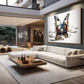 Quadro Decorativo Borboleta em Movimento - Toque Elegante - quadros decorativos 1 Tela, 1 Tela Horizontal - em sala moderna
