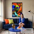 Quadro Decorativo Liberdade em Cores: Moderno Vibrante em sala de estar moderna - quadros decorativos para sala